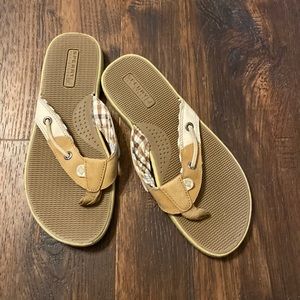 Sperry Top Siders Women Size 6 Brown Flip Flops
